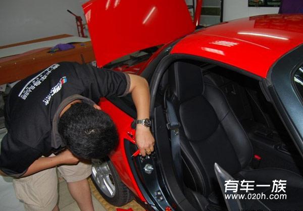 马自达MX-5提车选车 改装贴膜改大红色