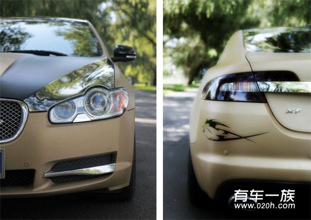捷豹XF全车改色碳纤贴膜改装与电镀