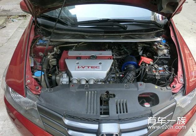 锋范改装K20A红头发动机_轮毂轮胎避震顶吧_灯光_内饰