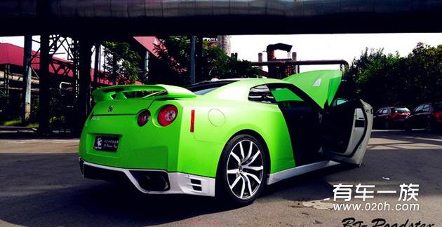 战神GTR全车改色 外观装饰改装贴纸改绿色