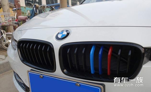白色宝马328i改装方向盘内饰碳纤维外观装饰拉花轮毂