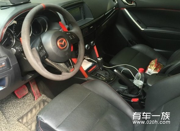 CX-5改装内饰贴条中控台碳纤贴纸