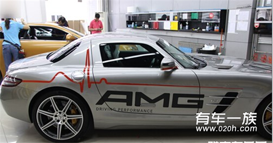 奔驰SLS AMG 心跳装饰线车身改色案例