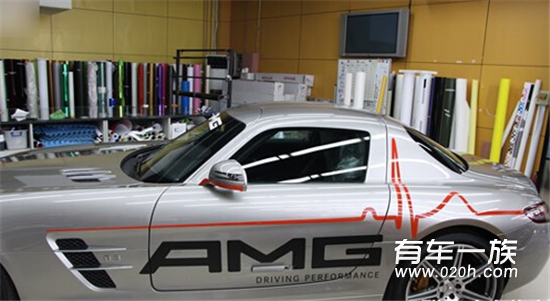 奔驰SLS AMG 心跳装饰线车身改色案例