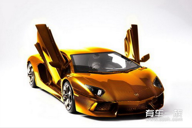 纯金镶嵌宝石 Aventador黄金版亮相