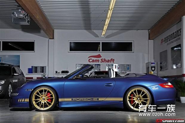 蓝金配色 轻度改装保时捷911 Cabriolet