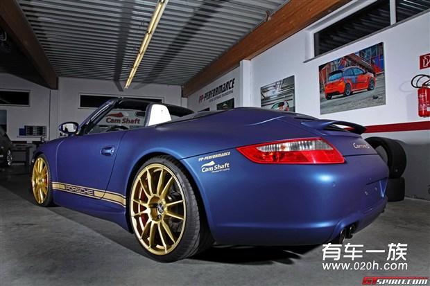 蓝金配色 轻度改装保时捷911 Cabriolet