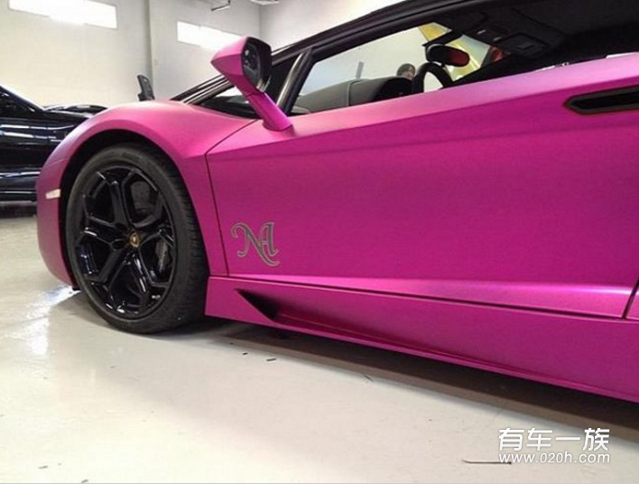 兰博基尼Aventador改装外观包膜哑光紫色