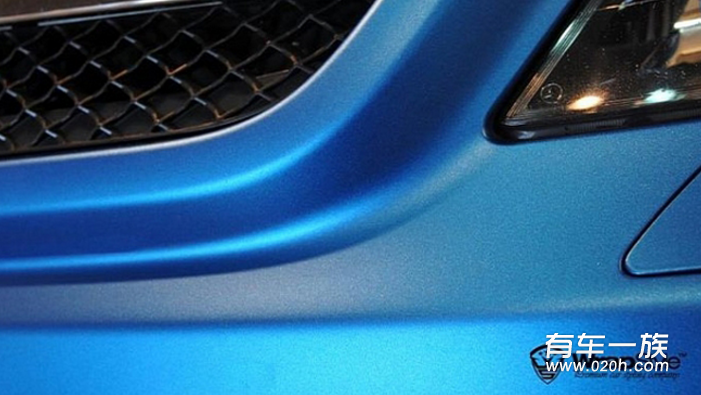 R230代奔驰SL改装外观车身包膜金属蓝色