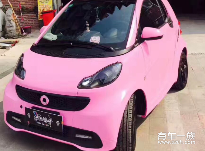 奔驰smart改什么颜色好看 粉色smart超漂亮