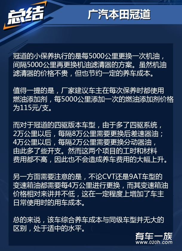 冠道1.5T保养养车4S费用油耗一年多少钱