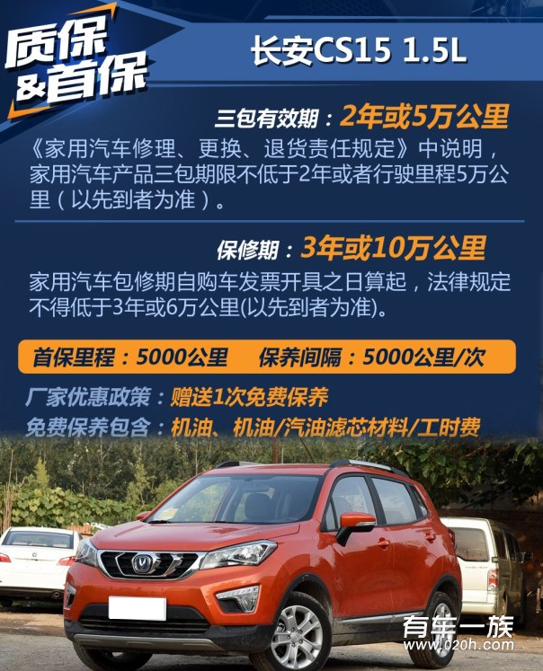 长安CS15DCT保养养车费用4S多少钱