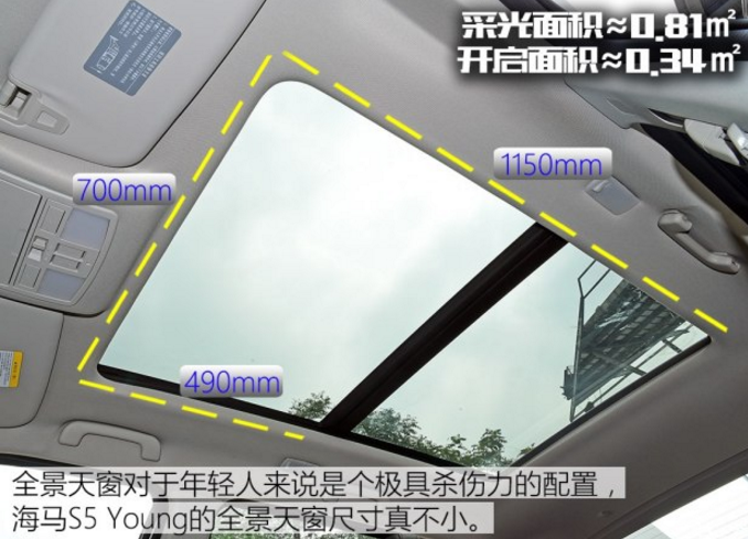 海马S5青春版有全景天窗吗？天窗多大?