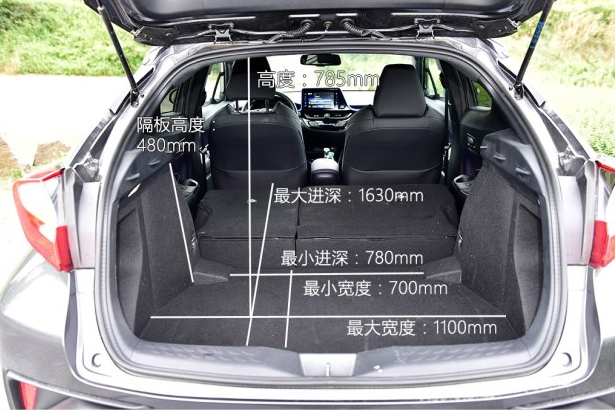 丰田CHR后备箱尺寸容积空间大小测评