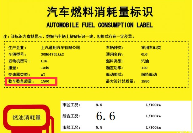 别克GL6车身重多少？别克GL6整备质量多少