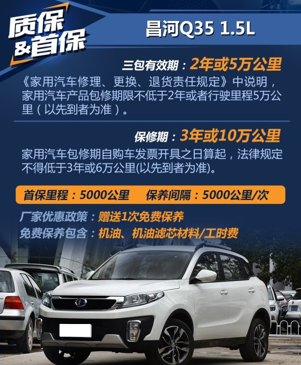 昌河Q35首保多少公里?昌河Q35多久保养一次