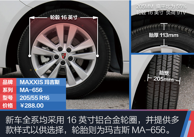 荣威360plus轮圈尺寸 荣威360plus原装轮胎型号