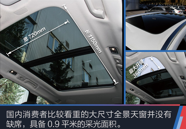 2018款沃尔沃XC60全景天窗尺寸大小