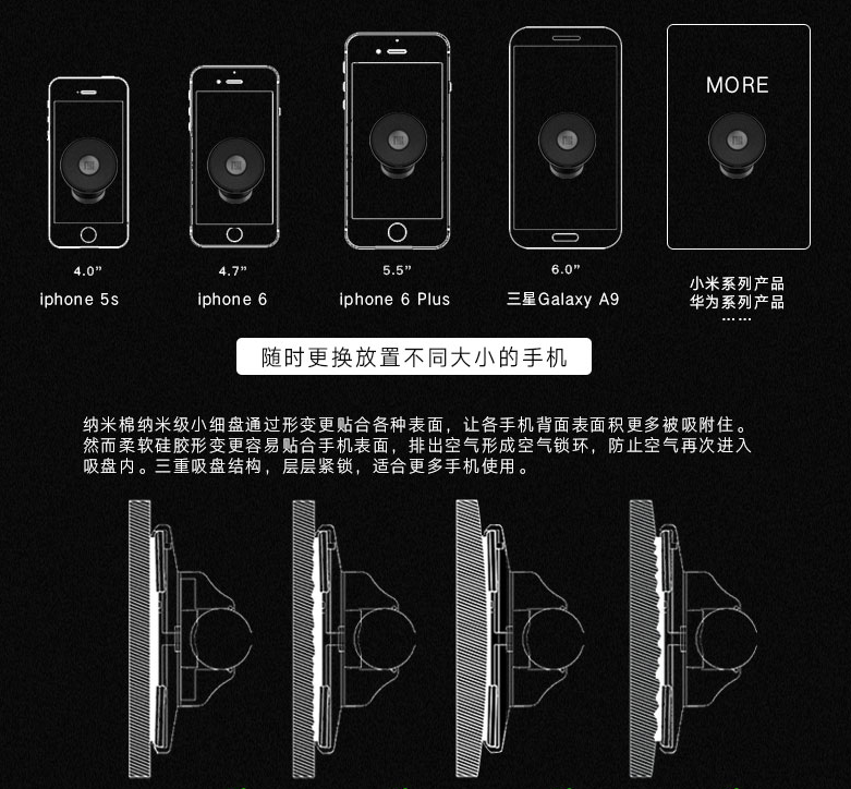 比亚迪宋MAX车载手机支架自吸无磁铁