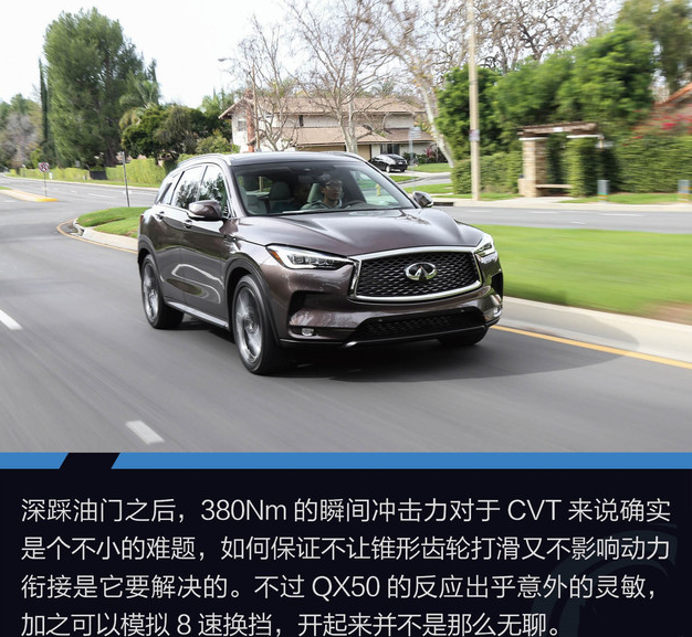 2018款QX50变速箱评测 2018QX50变速箱好不好？