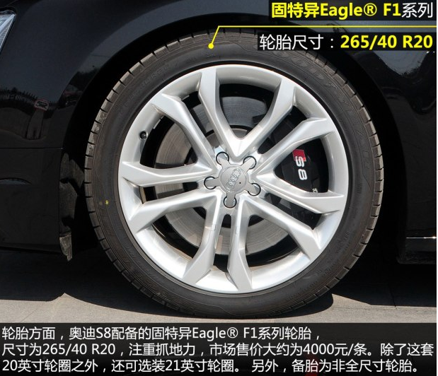 奥迪S8的轮胎规格 奥迪S8用的什么刹车盘？