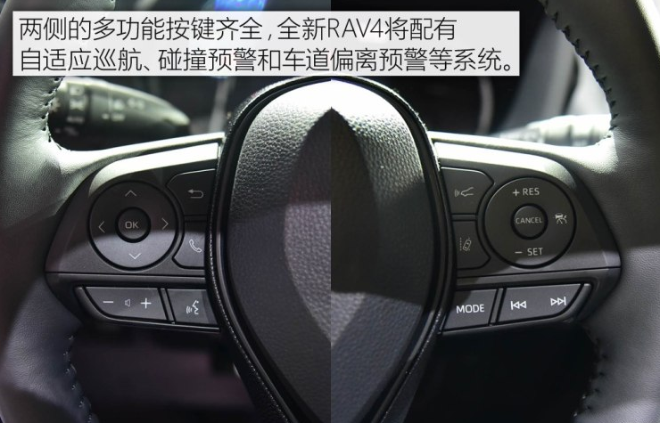 全新RAV4方向盘图解 2019款RAV4方向盘功能