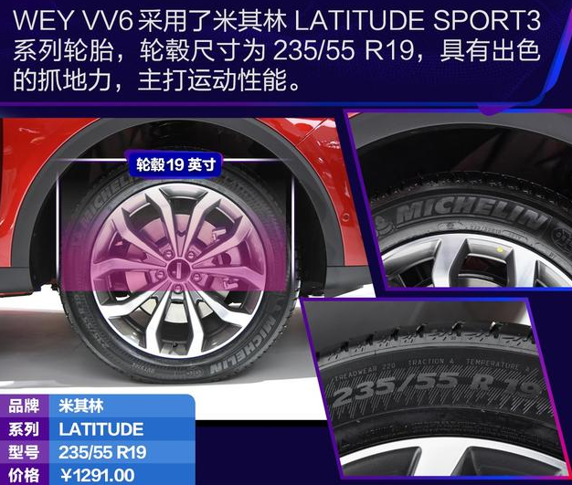 WEYVV6轮圈尺寸 VV6轮胎型号规格参数
