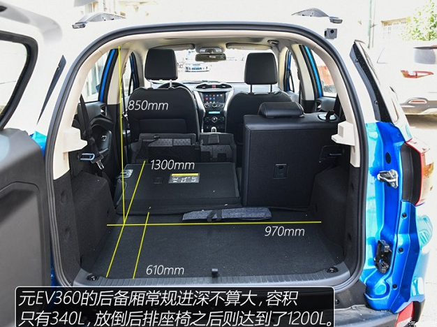 元EV360后备箱尺寸 元EV360后备厢容积
