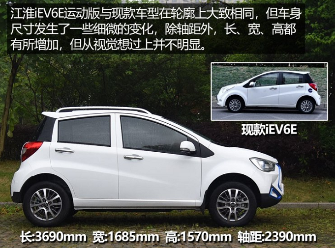 江淮iEV6E运动版车身尺寸长宽高参数