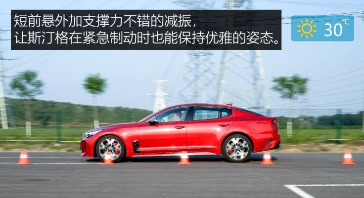 斯汀格GT+制动距离 斯汀格刹车性能测试