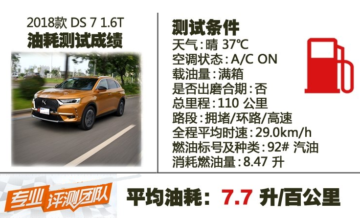 DS7真实油耗测试 DS7实际平均油耗多少？