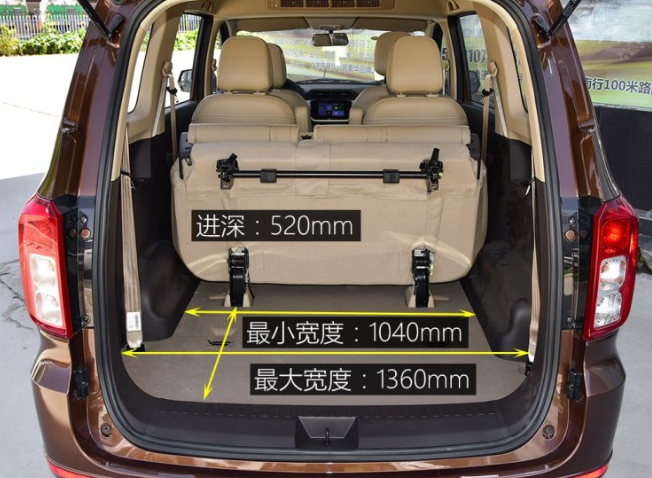 2018款五菱宏光S后备箱尺寸实测