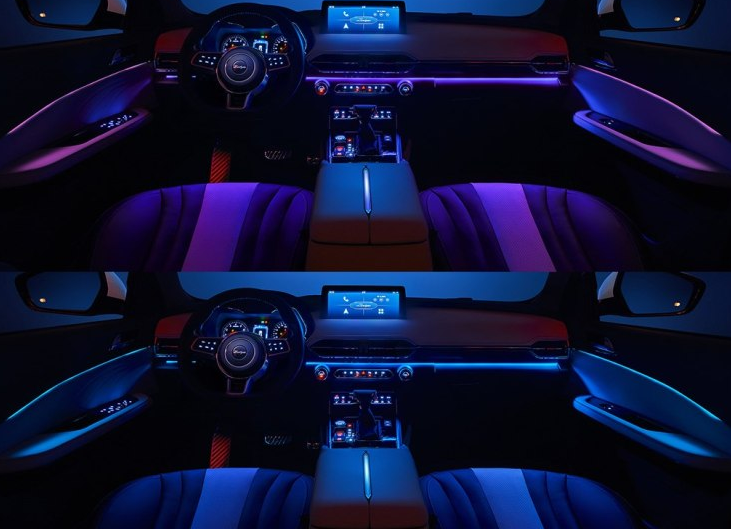 2019款众泰T600车内氛围灯效果