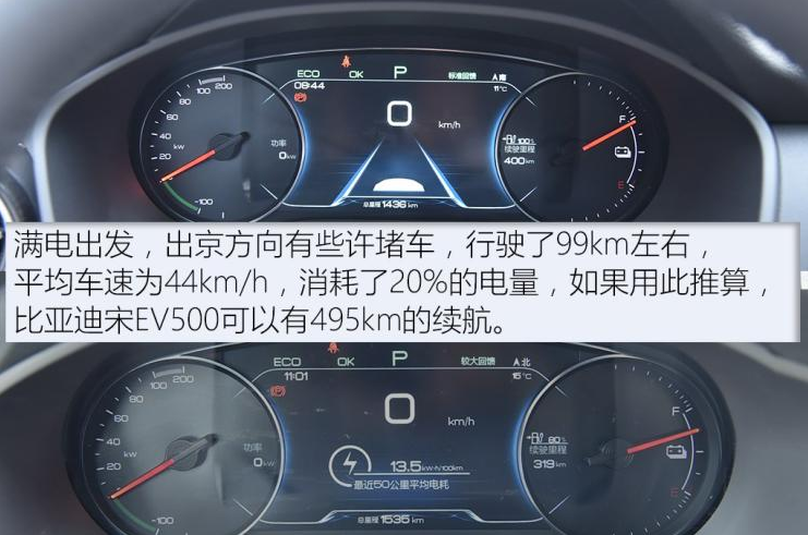 比亚迪宋EV500续航里程测试 宋EV500高速续航多少？