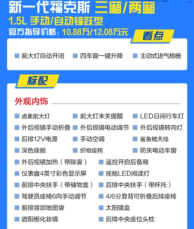 2019福克斯锋跃型好不好?配置怎么样?