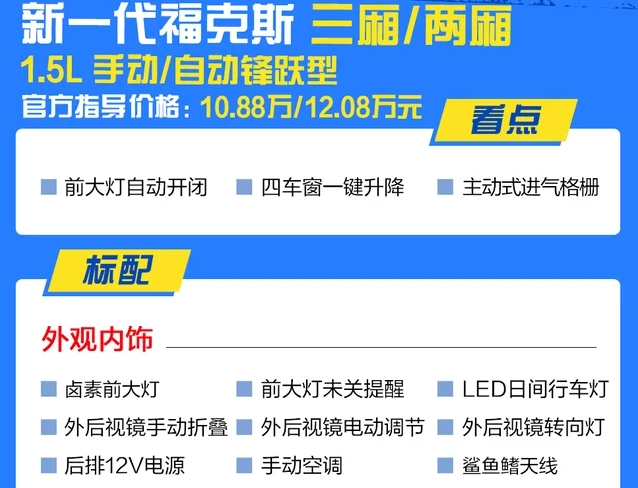 2019福克斯锋跃型好不好?配置怎么样?