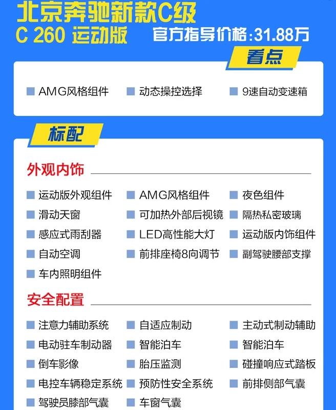 2019款奔驰C260运动版怎么样？