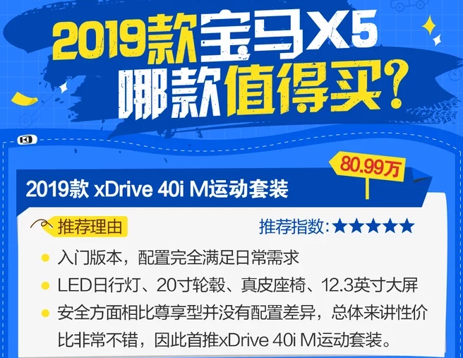 2019款宝马X5哪款值得买？2019宝马X5买哪款好？