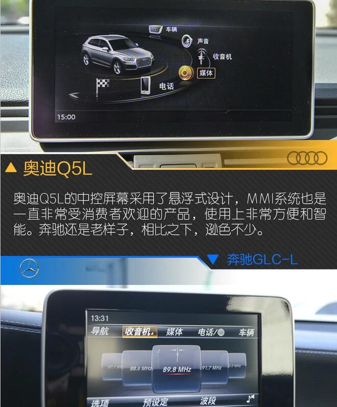奥迪Q5L对比奔驰GLC内饰谁更好？