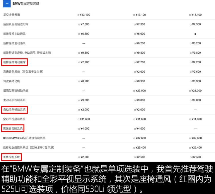 2019款宝马5系专属定制装备选什么好?