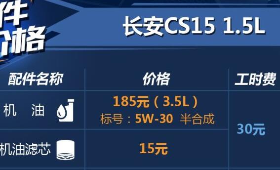 长安CS15加什么机油？长安CS15机油的型号