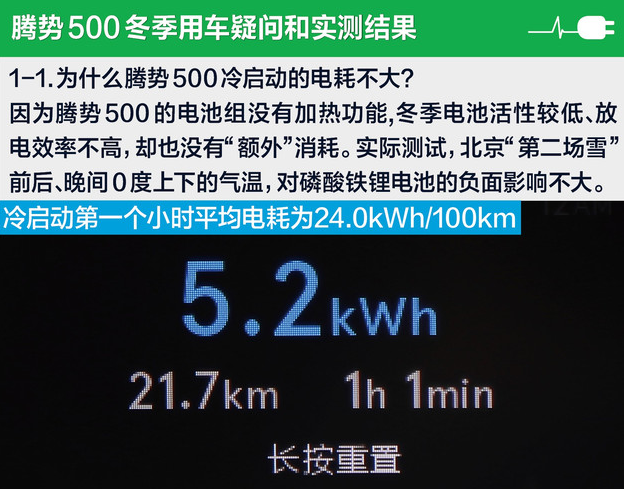 腾势500冷启动电耗不大的原因是什么？