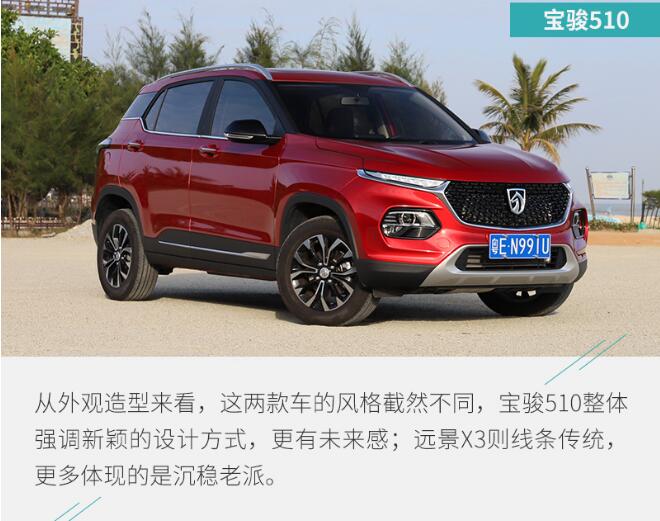 宝骏510对比远景X3哪个好看？