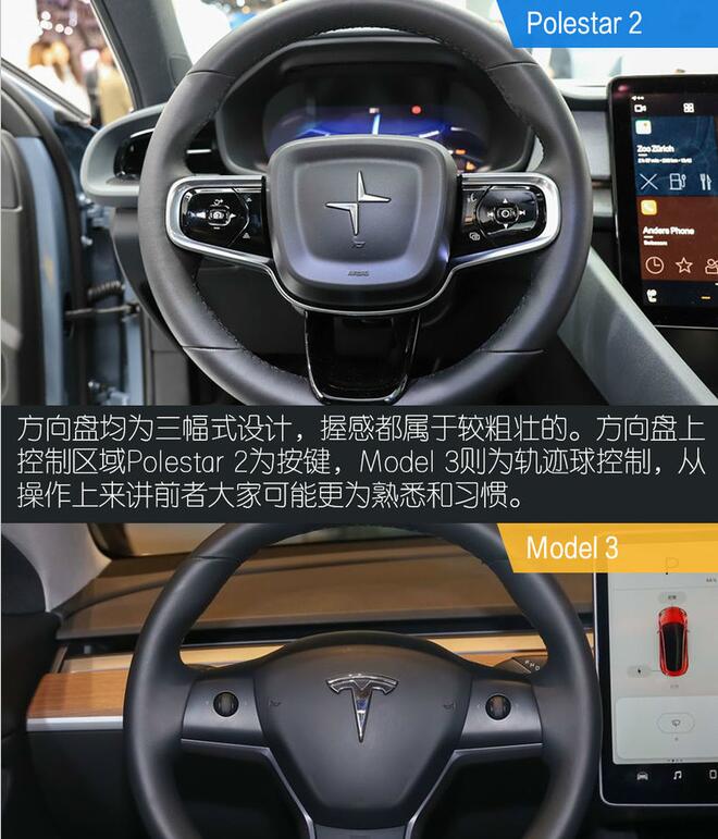 Polestar2对比Model3内饰 哪个更加用心？