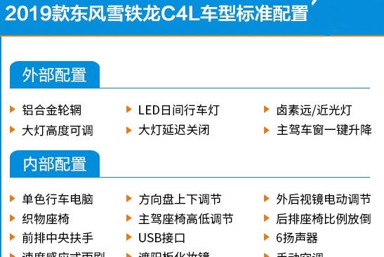 2019款雪铁龙C4L全系标准配置介绍