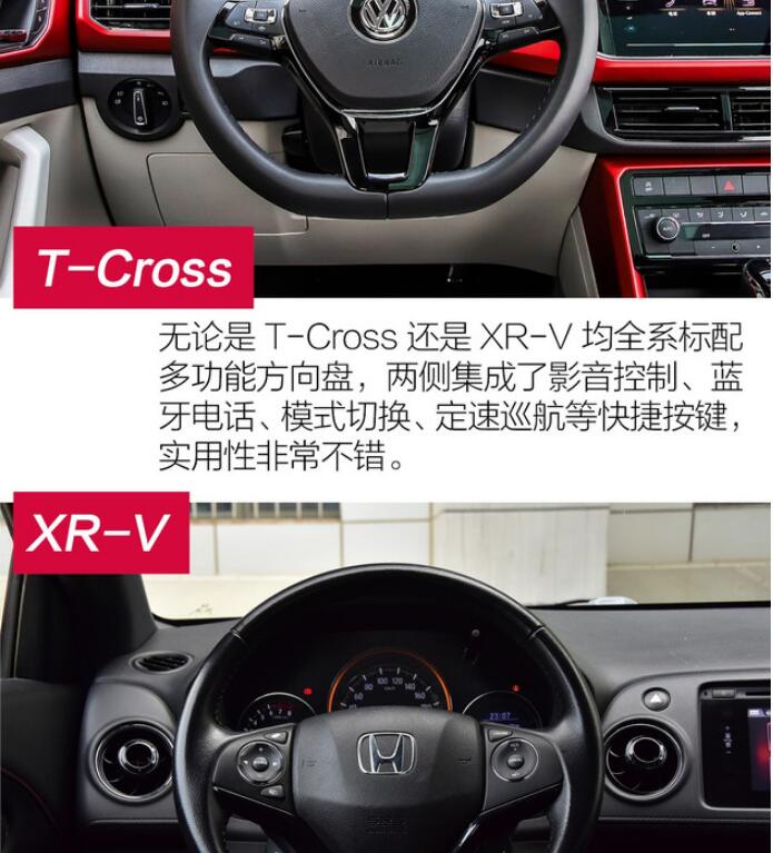 大众T-Cross和本田XR-V内饰哪个实用？