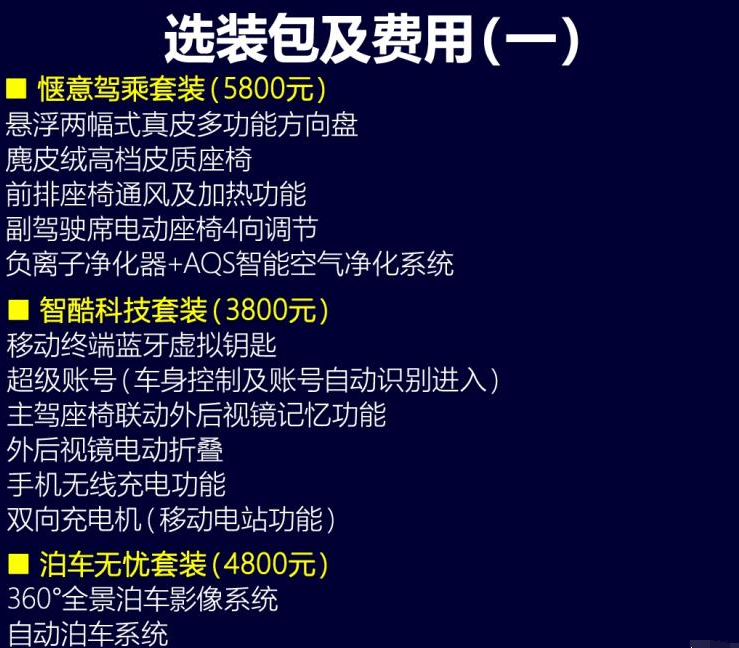 广汽新能源AionS选装包及费用介绍