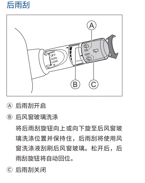 哈弗f7怎样打开后雨刮？哈弗F7后雨刷使用操作