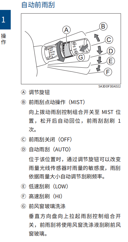 哈弗F7自动雨刮怎么使用操作