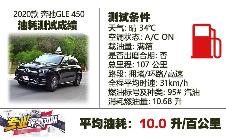 2020款奔驰GLE450真实油耗测试 GLE450油耗多少个油？